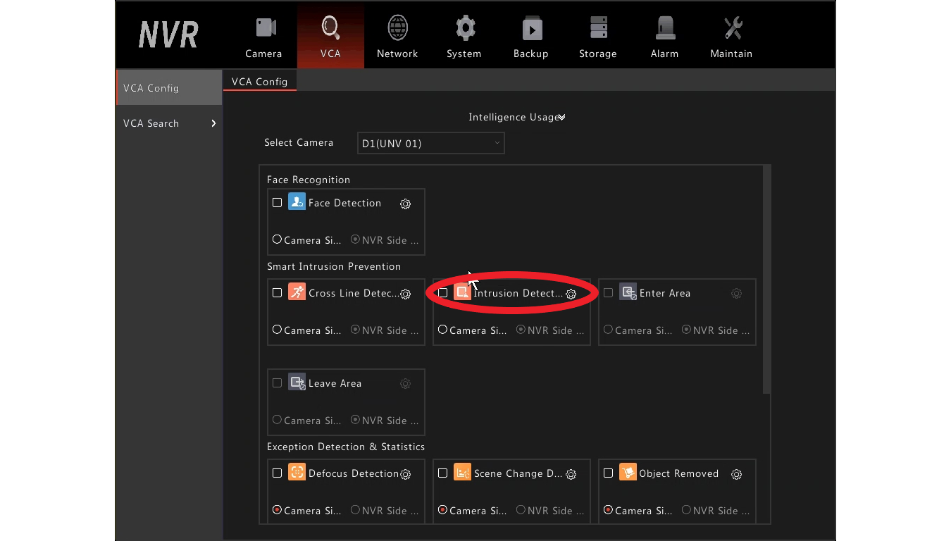 Hikvision vca hot sale setup